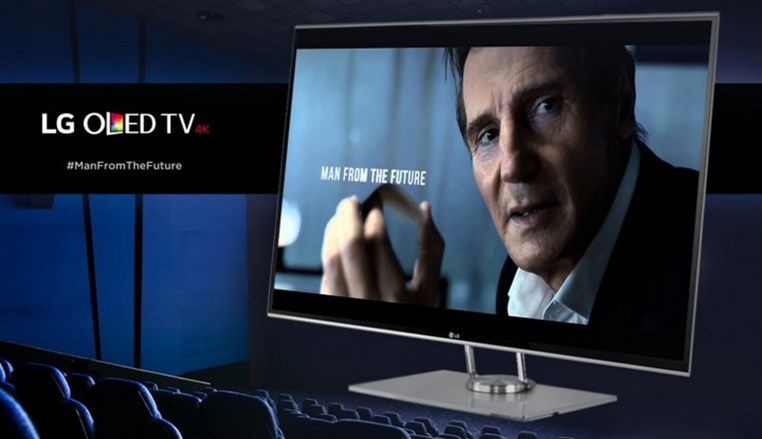 Liam Neeson Transports TV Technology From The Future in LG's First-Evet Super Bowl Commercial